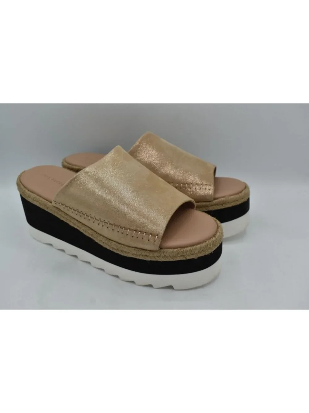 Free People‎ Womens Size 9.5 Santorini Espadrille Rose Gold Slide Sandals Shoes